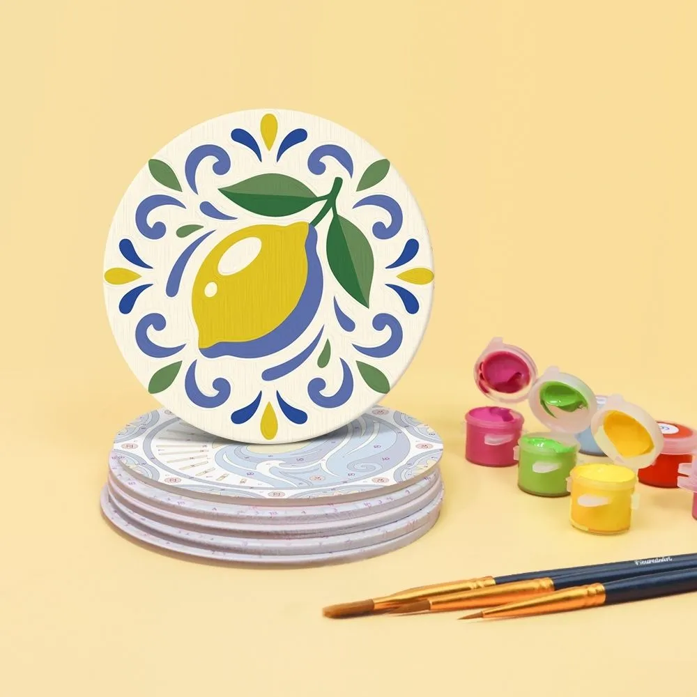 Figured'Art Mediterrane Motieven onderzetters 6 stuks 10cm