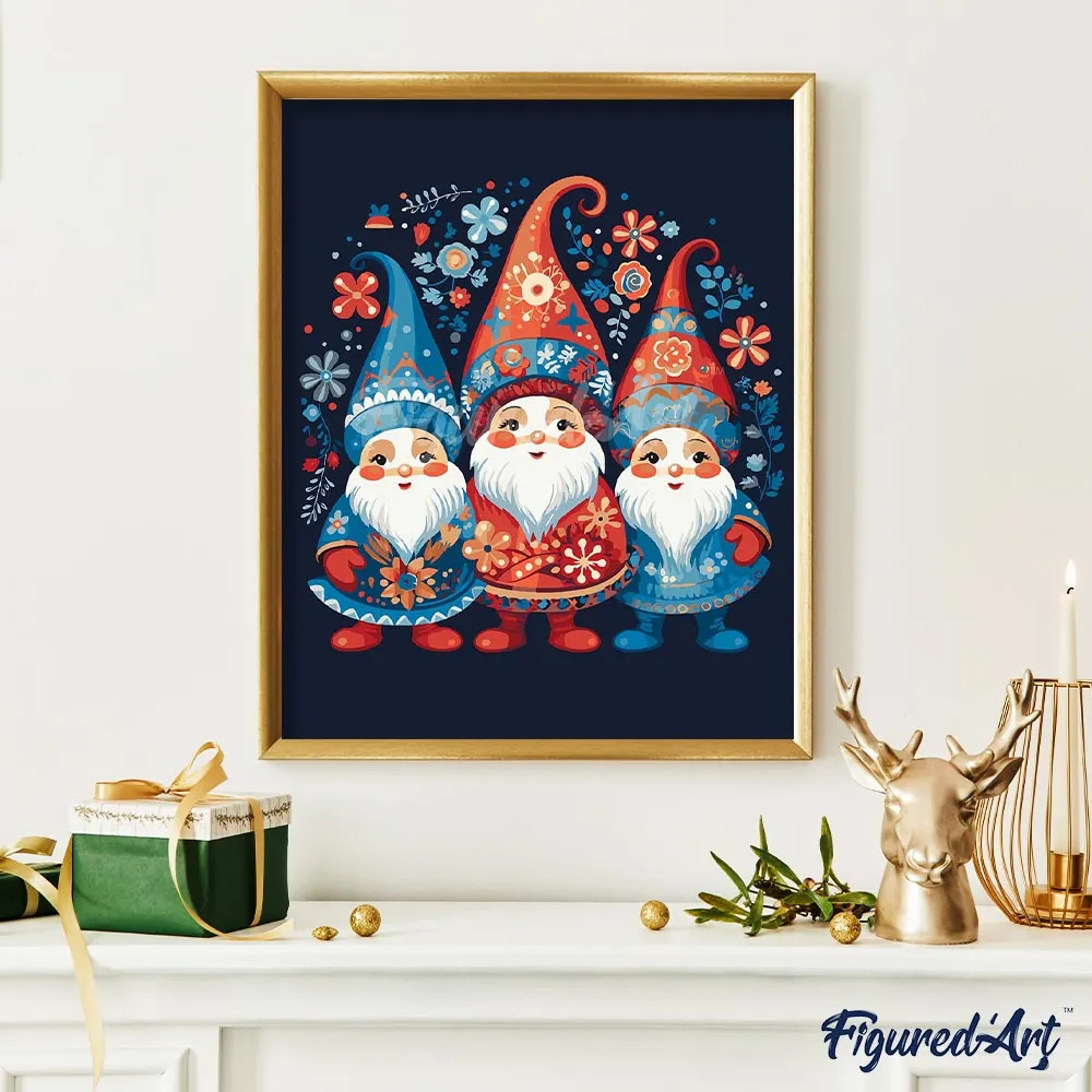 Figured'Art Kaboutertrio schilderen op nummer 40x50 cm eenvoudig