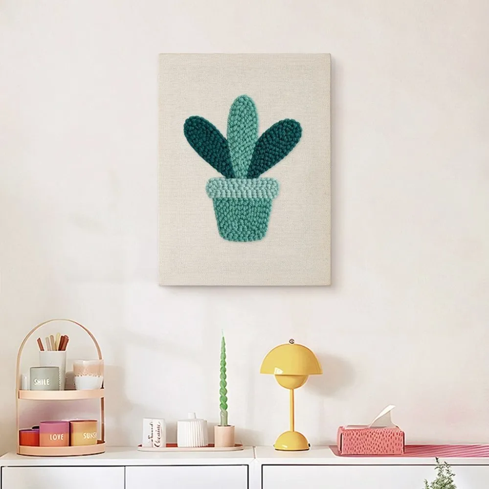 Figured'Art Lachende Vetplant punch needle pakket 20x30 cm frame