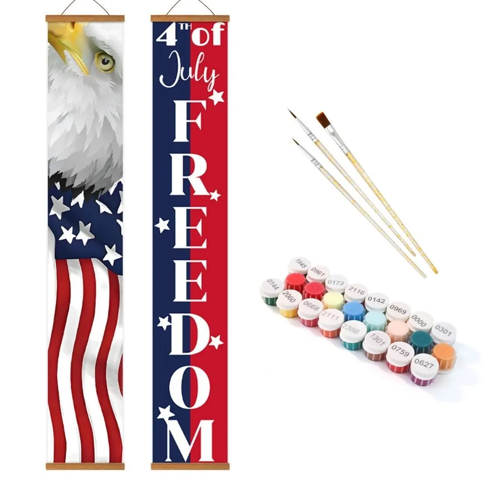 Figured'Art USA Feestvlaggetjes schilderen op nummer deurbanner 20x120cm 2 stuks