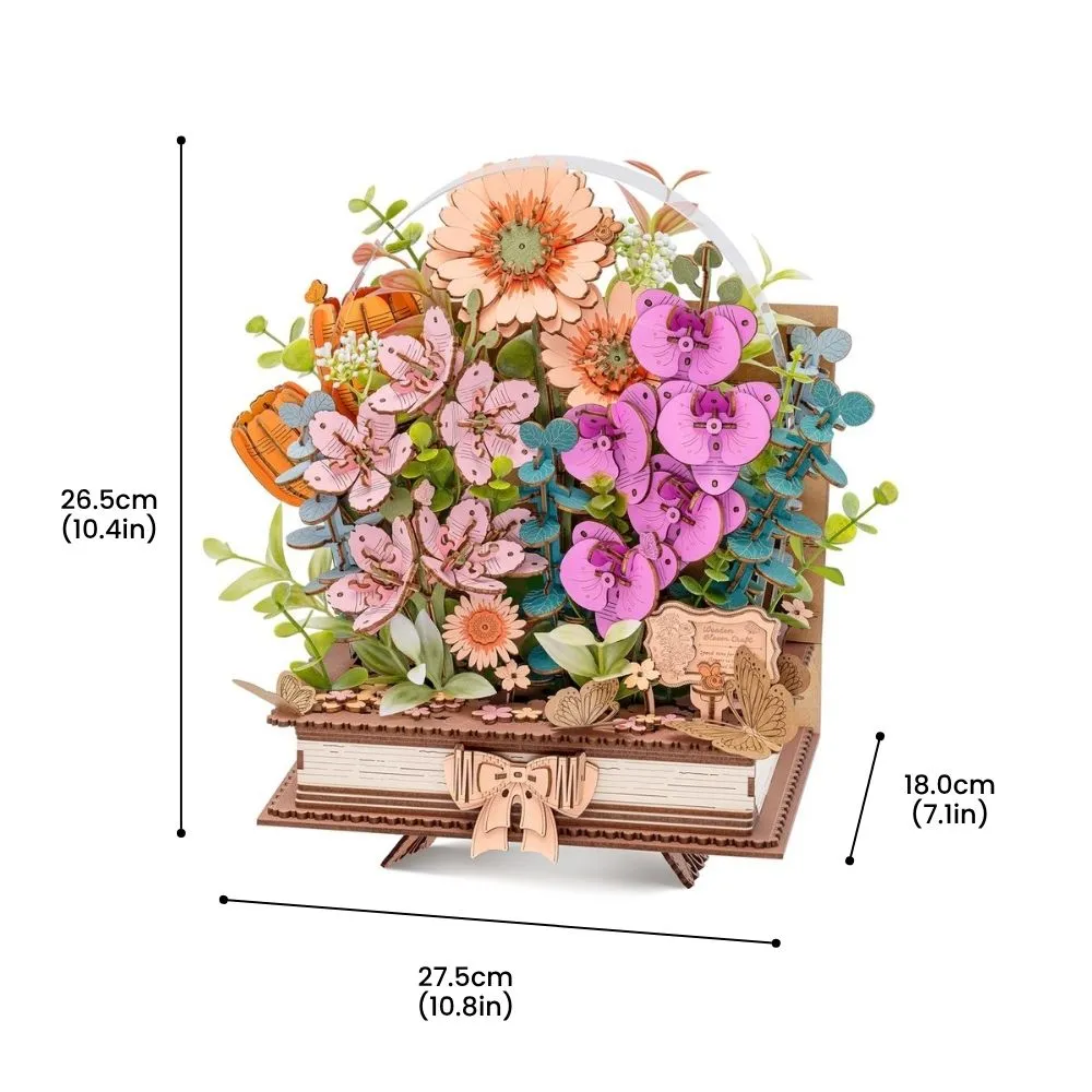 Figured'Art Houten bloeiend boek 3D puzzel 552 stukjes