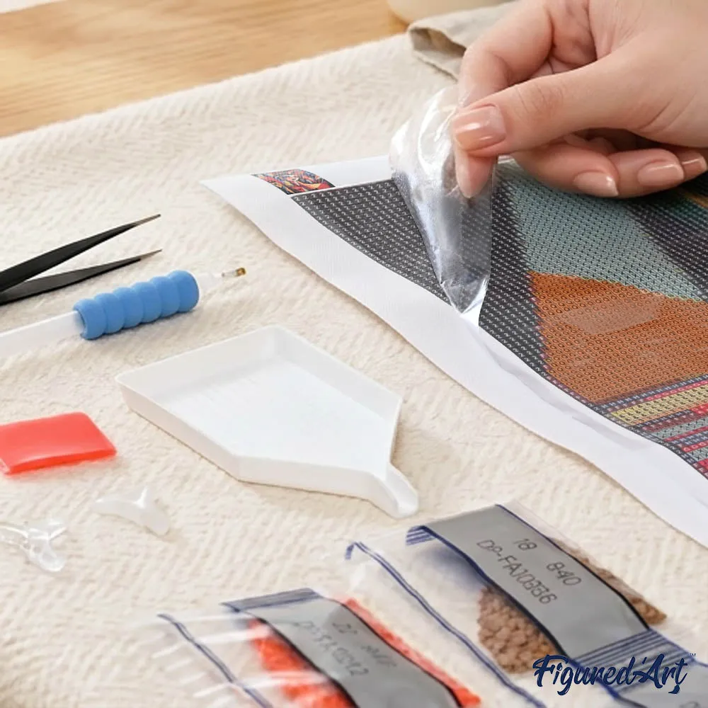 Figured'Art Smaragdmeer in de herfst diamond painting 40x50 cm