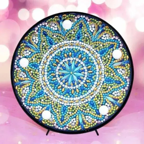 Figured'Art Kristal Mandala diamond painting LED lamp 15 cm