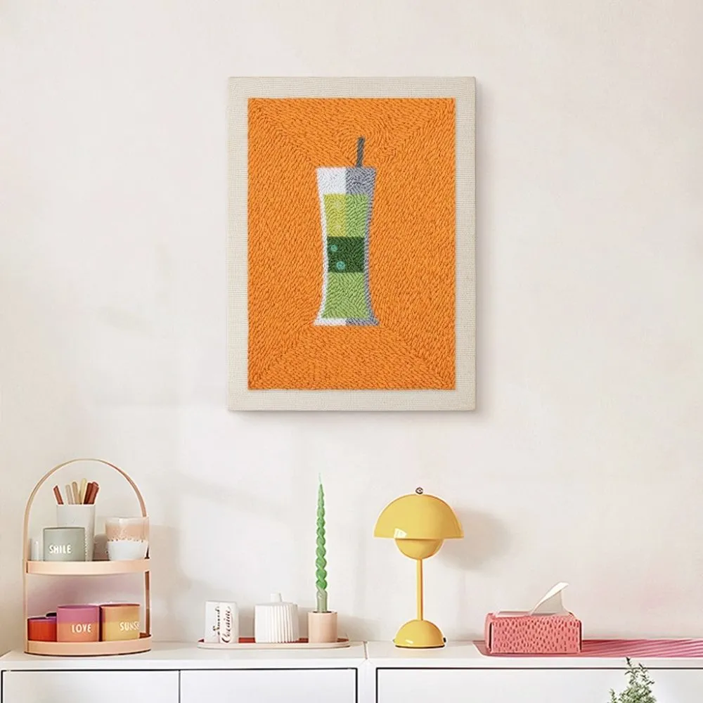 Figured'Art Cocktails 1 punch needle pakket met frame 20x30cm