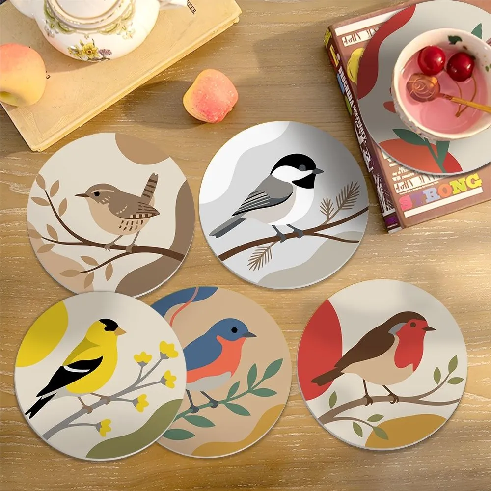 Figured'Art Kleine Zangvogels schilderen op nummer onderzetters 6x 10cm