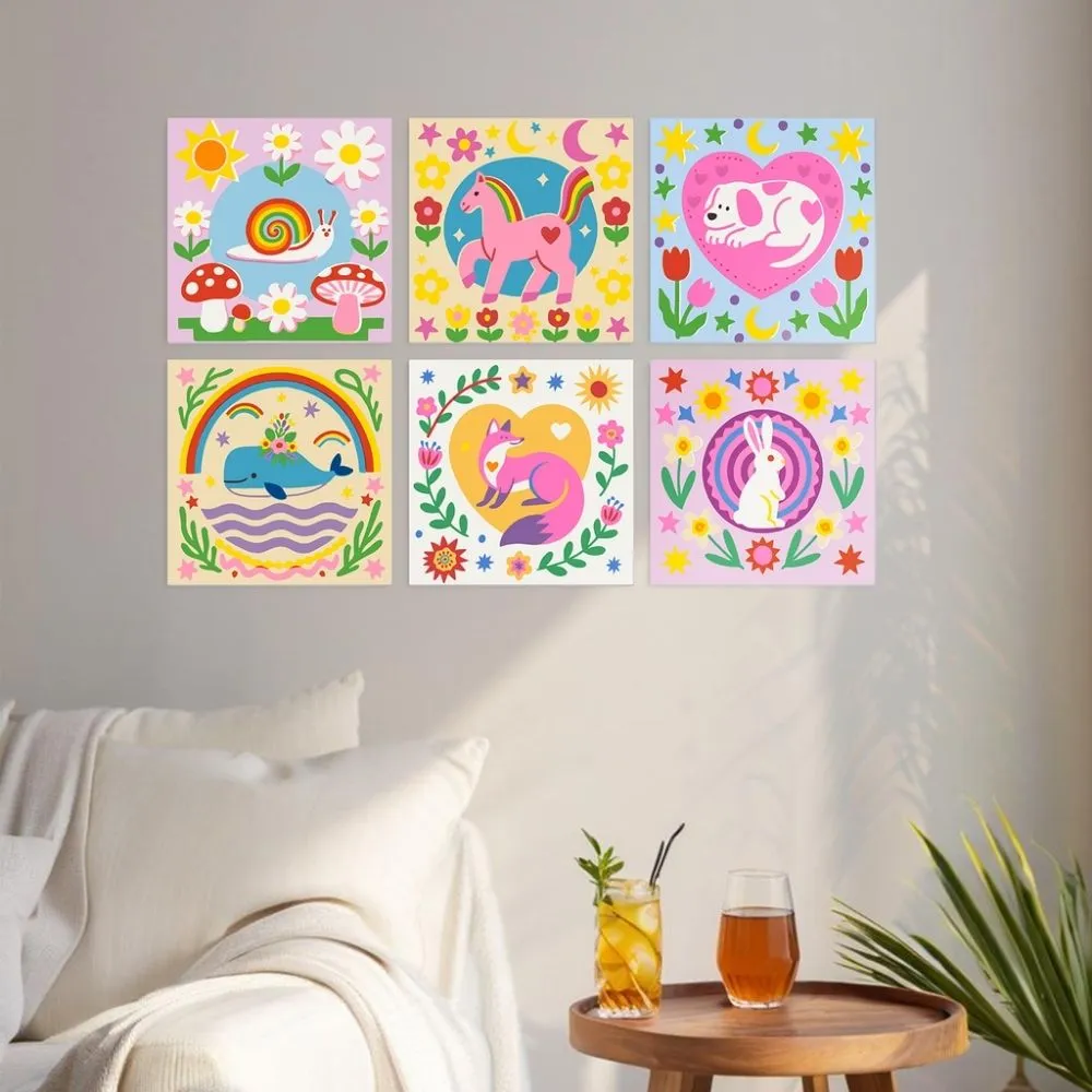 Figured'Art Speelse volkswezens schilderen op nummer 6x20x20cm