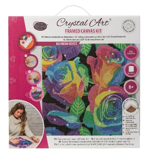 Craft Buddy Crystal Art Rainbow Roses canvas 30x30 cm