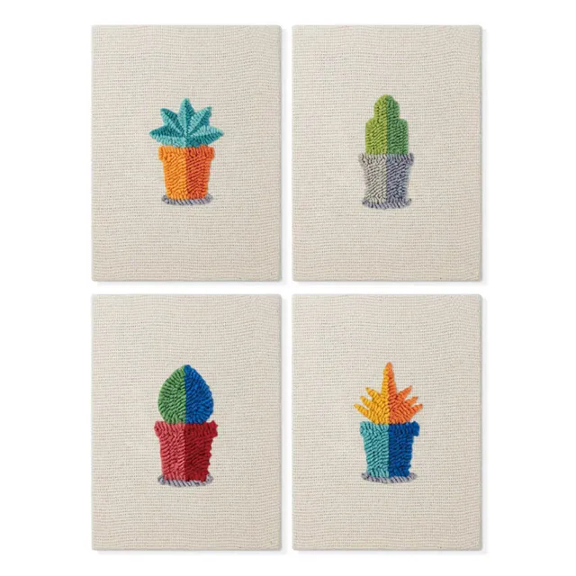 Figured'Art Mini Binnen Tuin 2 punch needle set 4 stuks 15x20 cm