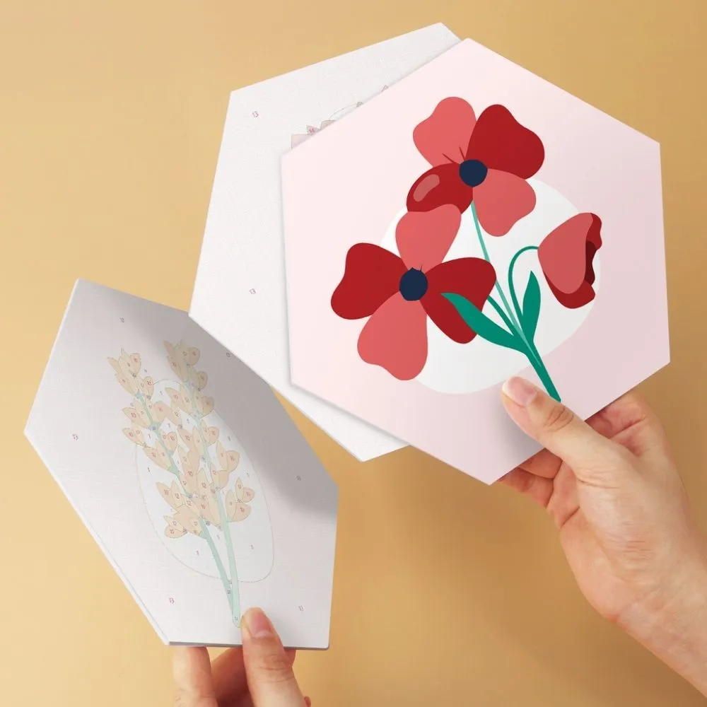 Figured'Art Delicate bloemblaadjes mini schilderen op nummer 6 stuks