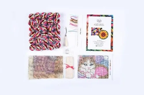 Craft Buddy Playful Cat knoopkleed pakket 48x64 kat