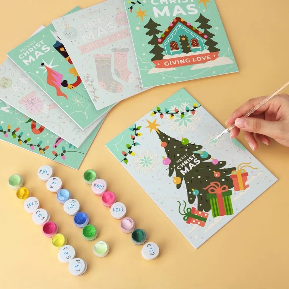 Figured'Art Mini Serie Kerstmis in mint schilderen op nummer 6 stuks