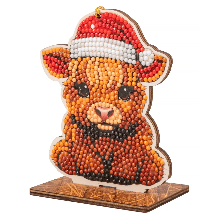 Craft Buddy Crystal Art Buddies Highland Cow knutselset 11cm kerst