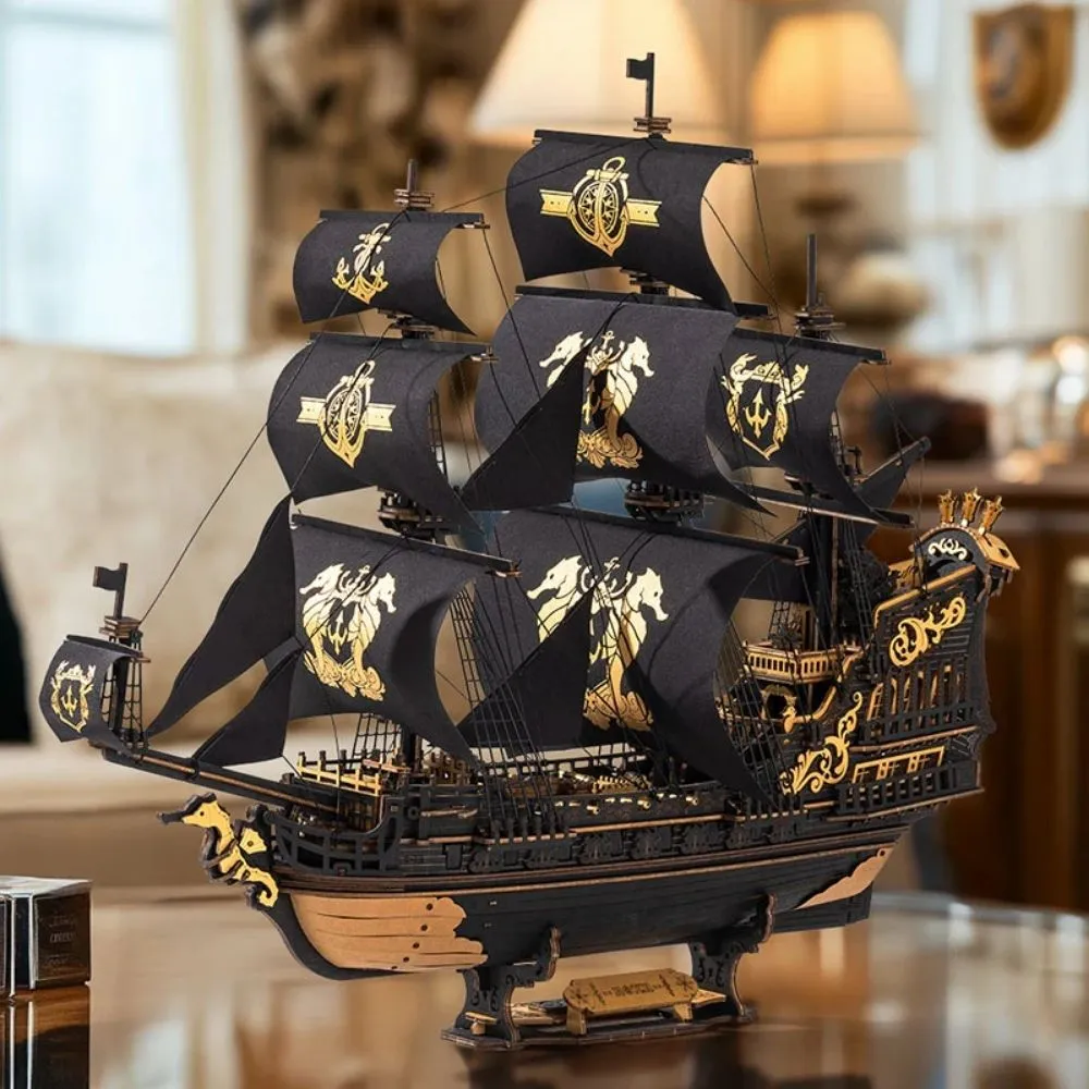 Figured'Art Zeepaardschip 3D puzzel hout 603 stukjes schip
