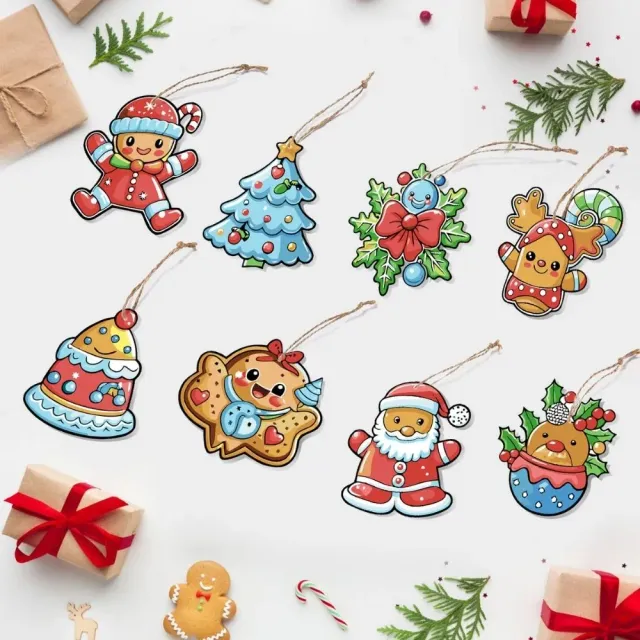 Figured'Art Santa's Koekjesparade kerstornamenten schilderen 8 stuks