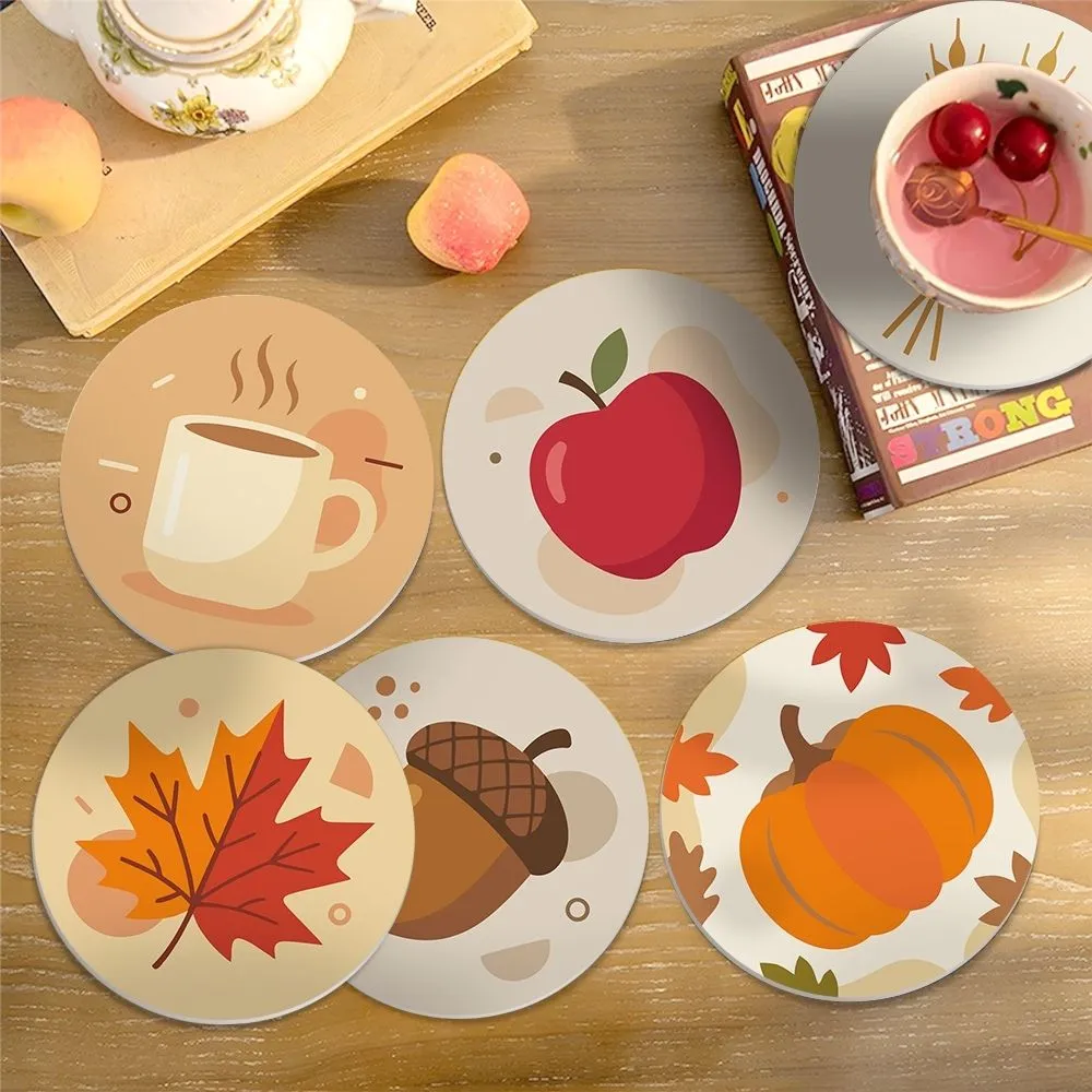Figured'Art Gezellige herfst onderzetters schilderen op nummer 10 cm