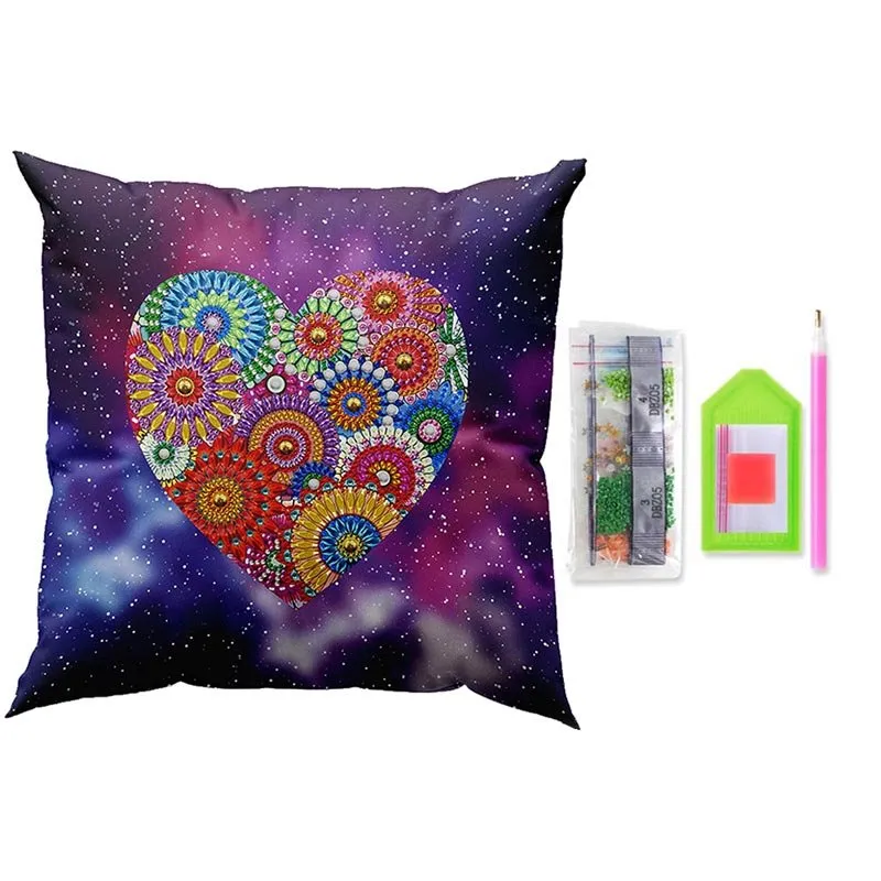 Figured'Art Mandala Hart diamond painting kussenhoes 30x30cm
