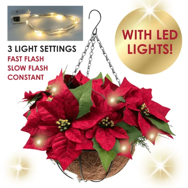 Craft Buddy Forever Flowerz Poinsettia LED hangmand knutselset 10 bloemen