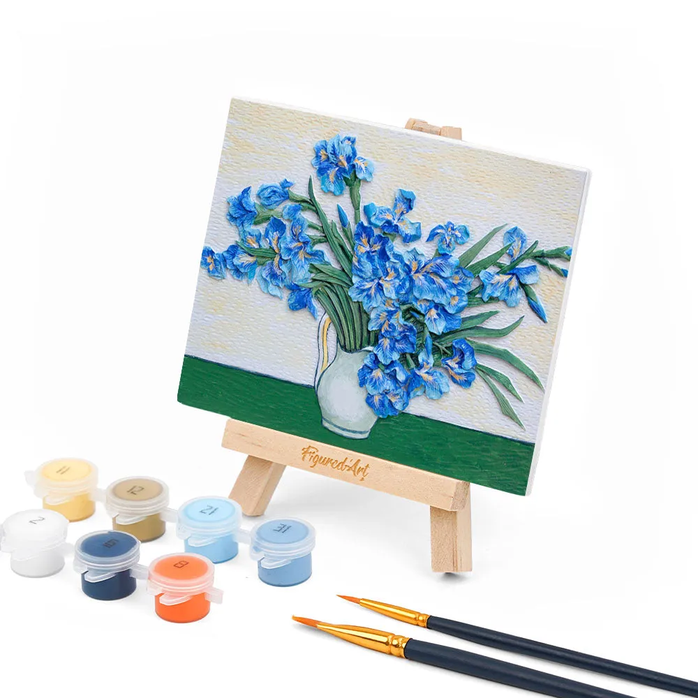 Figured'Art Iris Van Gogh 3D schilderij 13,5x10,5 hars