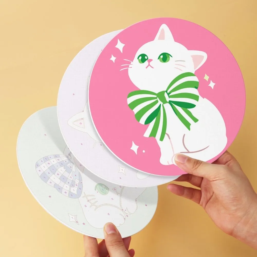 Figured'Art Mini Linten en katten schilderen op nummer Ø20cm 6 stuks