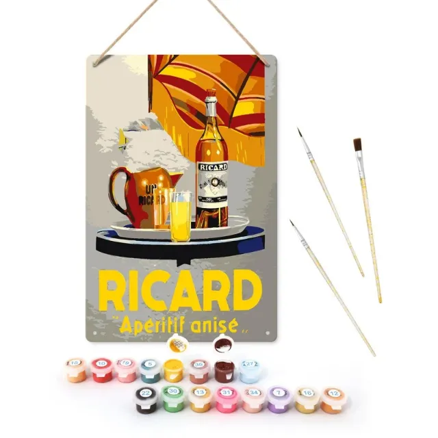 Figured'Art Ricardo Aperitief Anijs Grijs metalen poster 30x20 cm