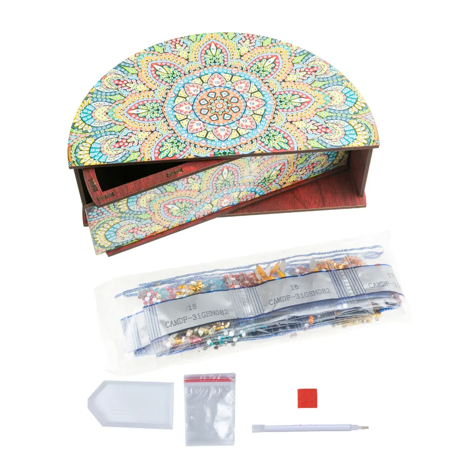 Craft Buddy Crystal Art Mandala Treasure houten box kit 19,5cm
