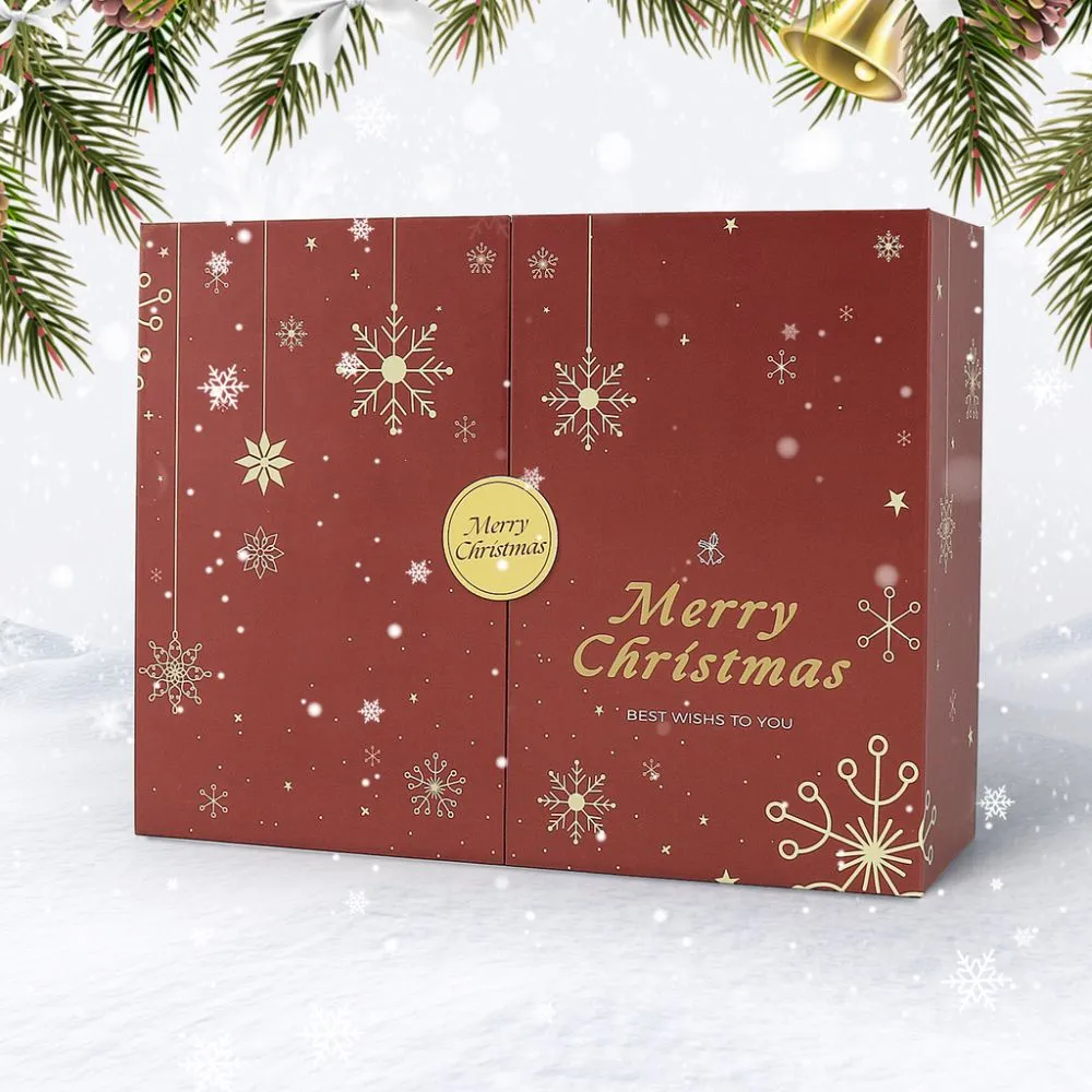 Figured'Art Vrolijk Kerstfeest adventskalender 2025 rood 12 deurtjes