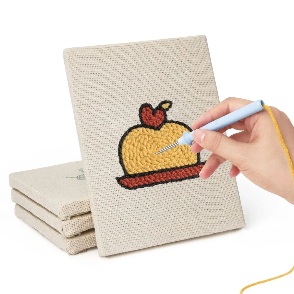 Figured'Art Dessertliefhebber 2 punch needle set 4 stuks 15x20 cm