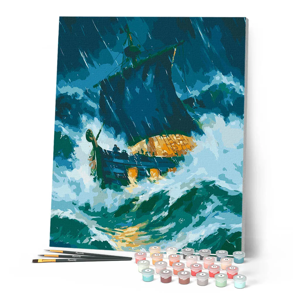 Figured'Art Odyssee naar Ithaka schilderen op nummer 40x50 cm zee