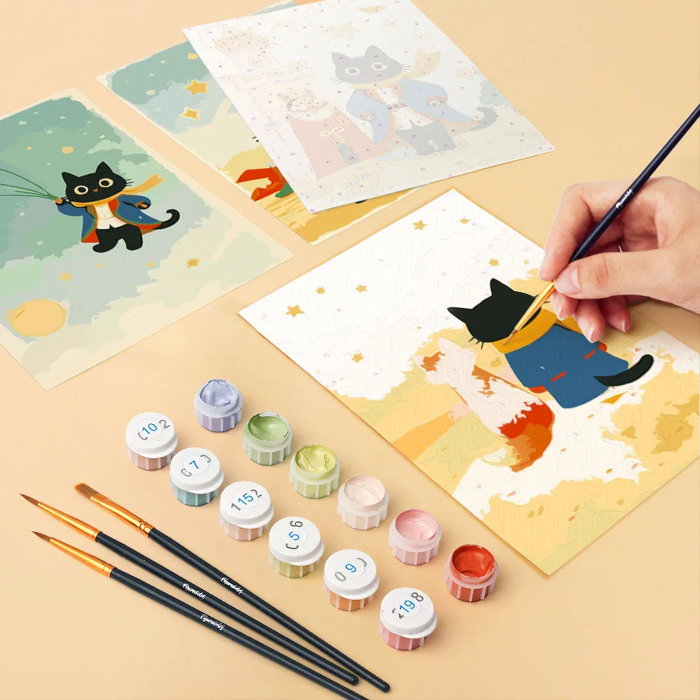 Figured'Art Kleine Kat mini schilderen op nummer 15x20cm 6 stuks