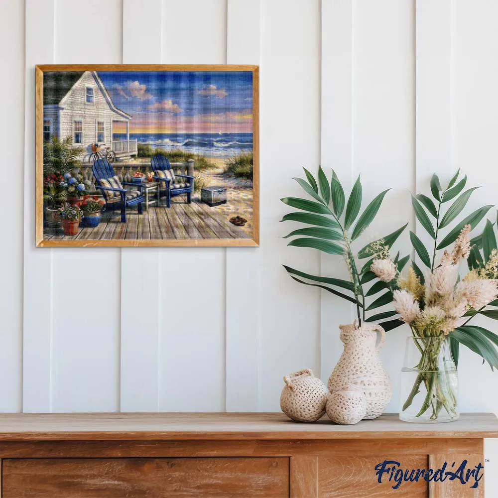 Figured'Art Kustveranda-uitje diamond painting 40x50 cm zee