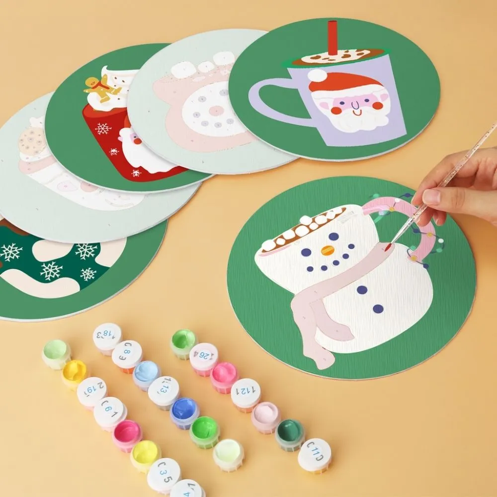 Mini Serie Kerstmokken schilderen op nummer Ø20cm 6 stuks