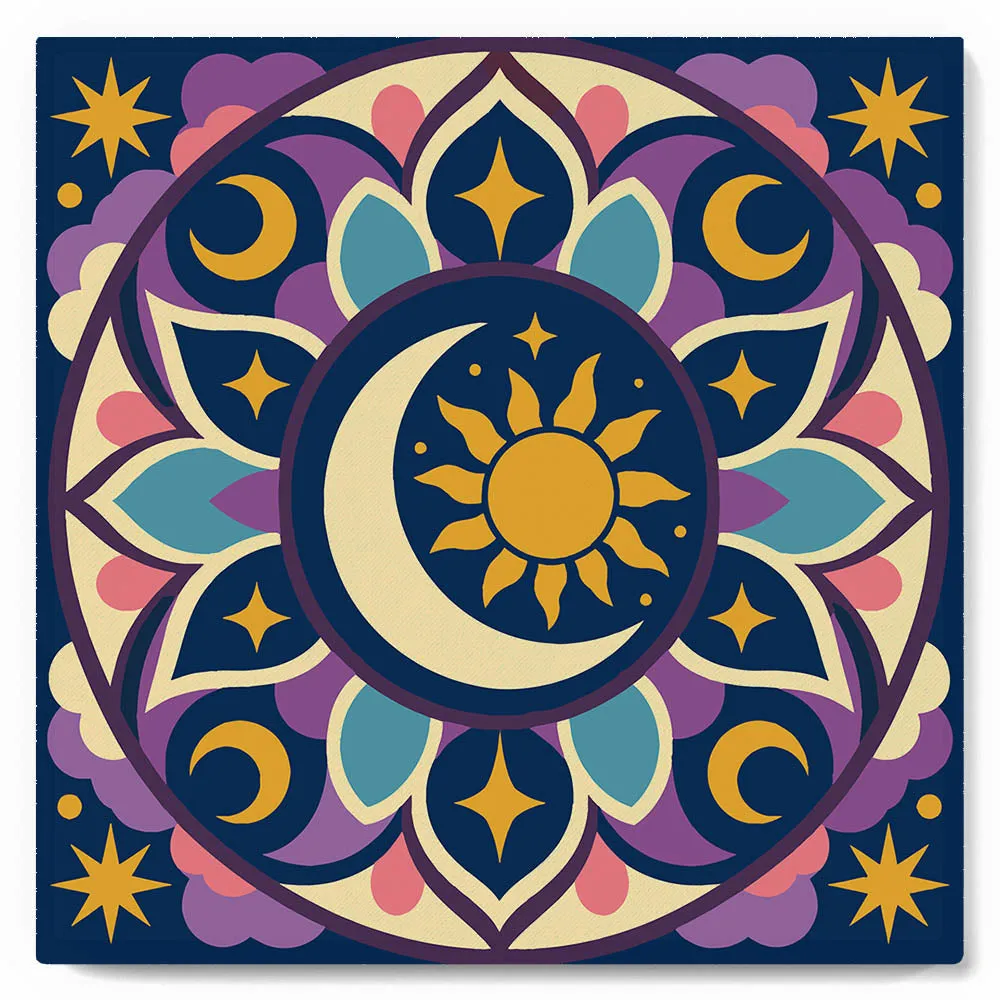 Figured'Art Hemelse mandala mini canvas 20x20 cm met frame