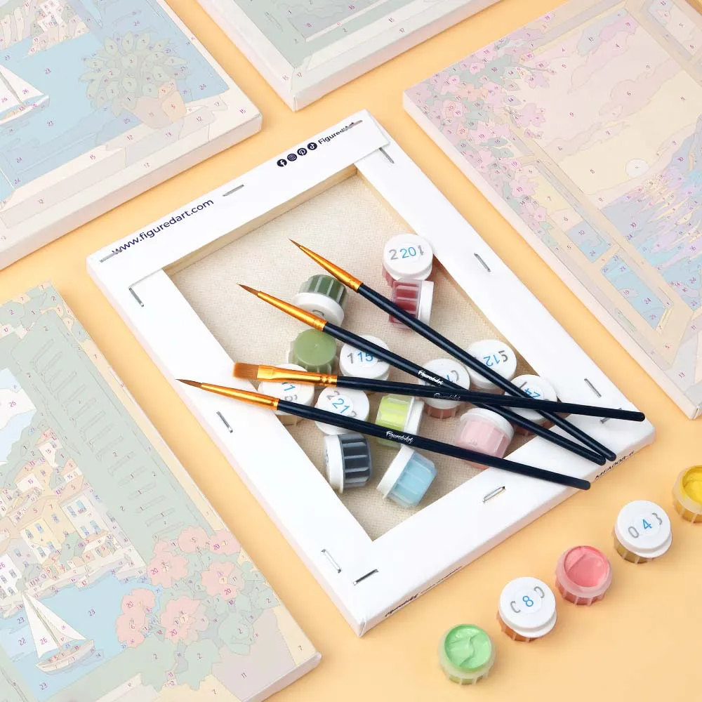Figured'Art Mini Uitzichten door het Raam schilderen op nummer 6 stuks