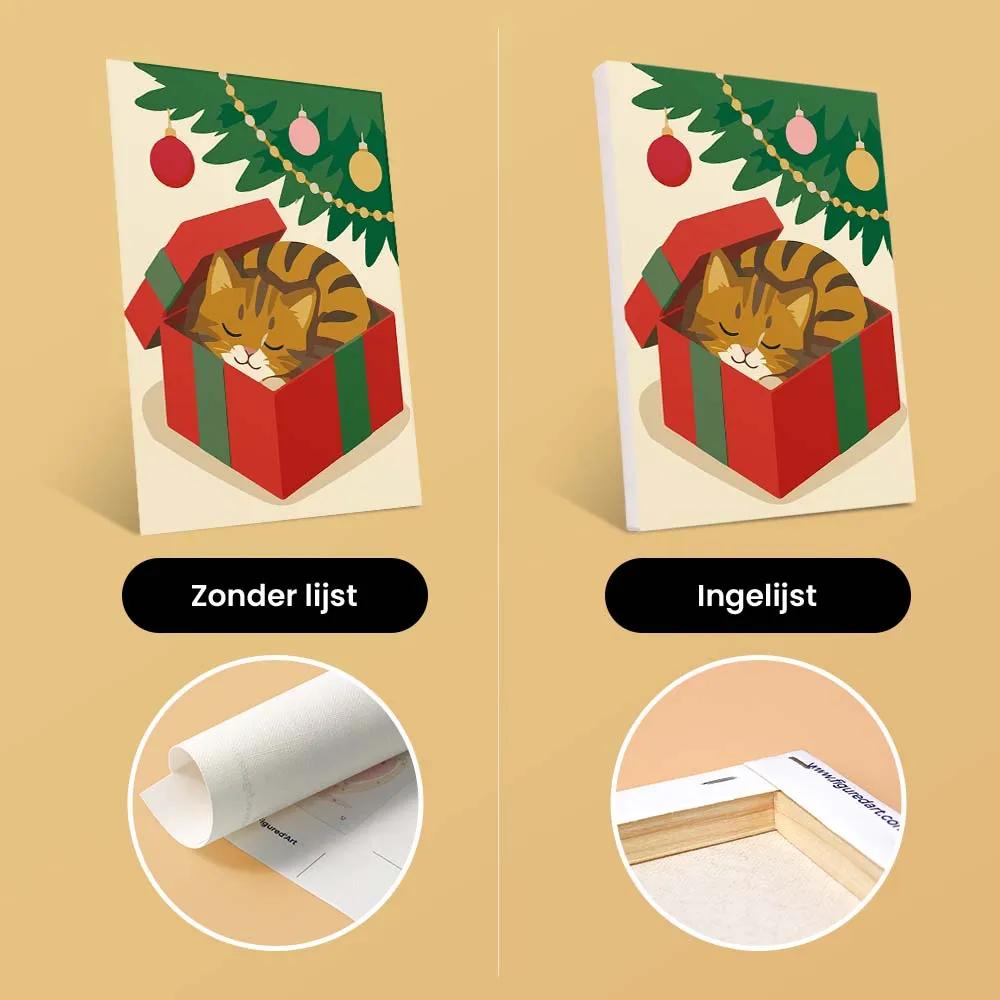 Figured'Art Kerstplezier Kittens mini schilderen op nummer 15x20cm 6 stuks