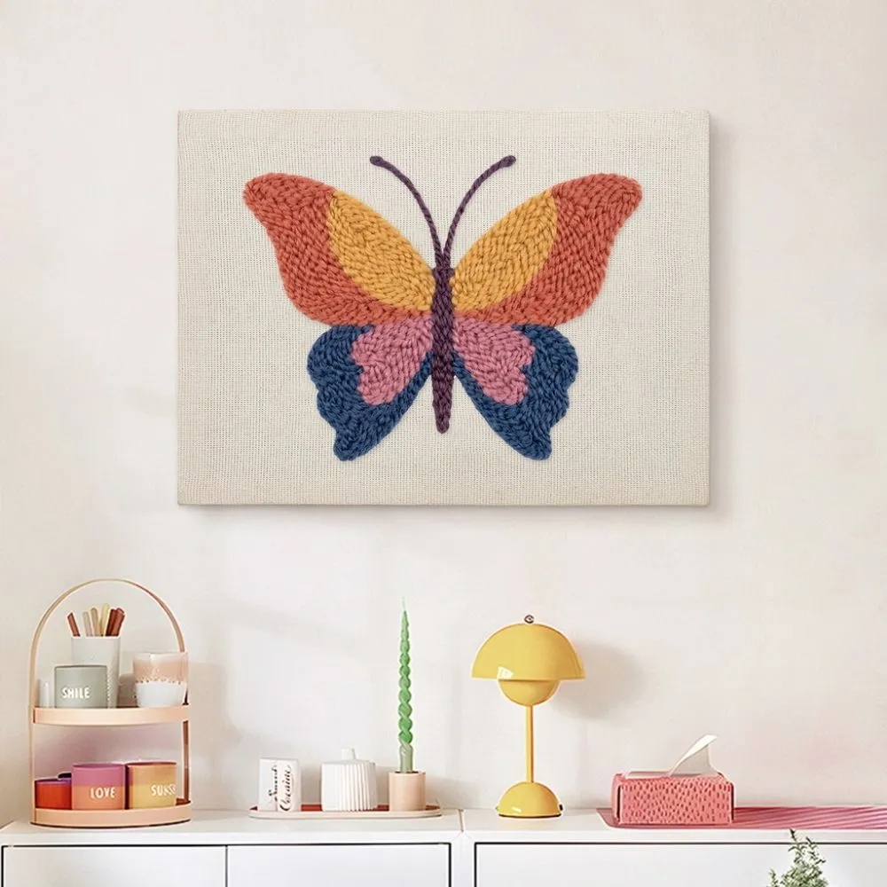 Figured'Art Oranje Vlinder punch needle pakket 20x30 cm frame