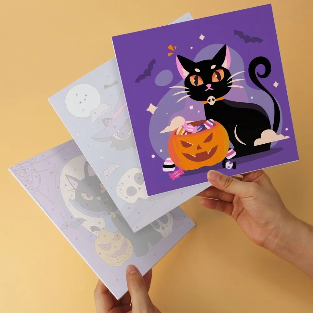 Figured'Art Mini Serie Speelse Halloweenkatten schilderen op nummer 6x20x20cm