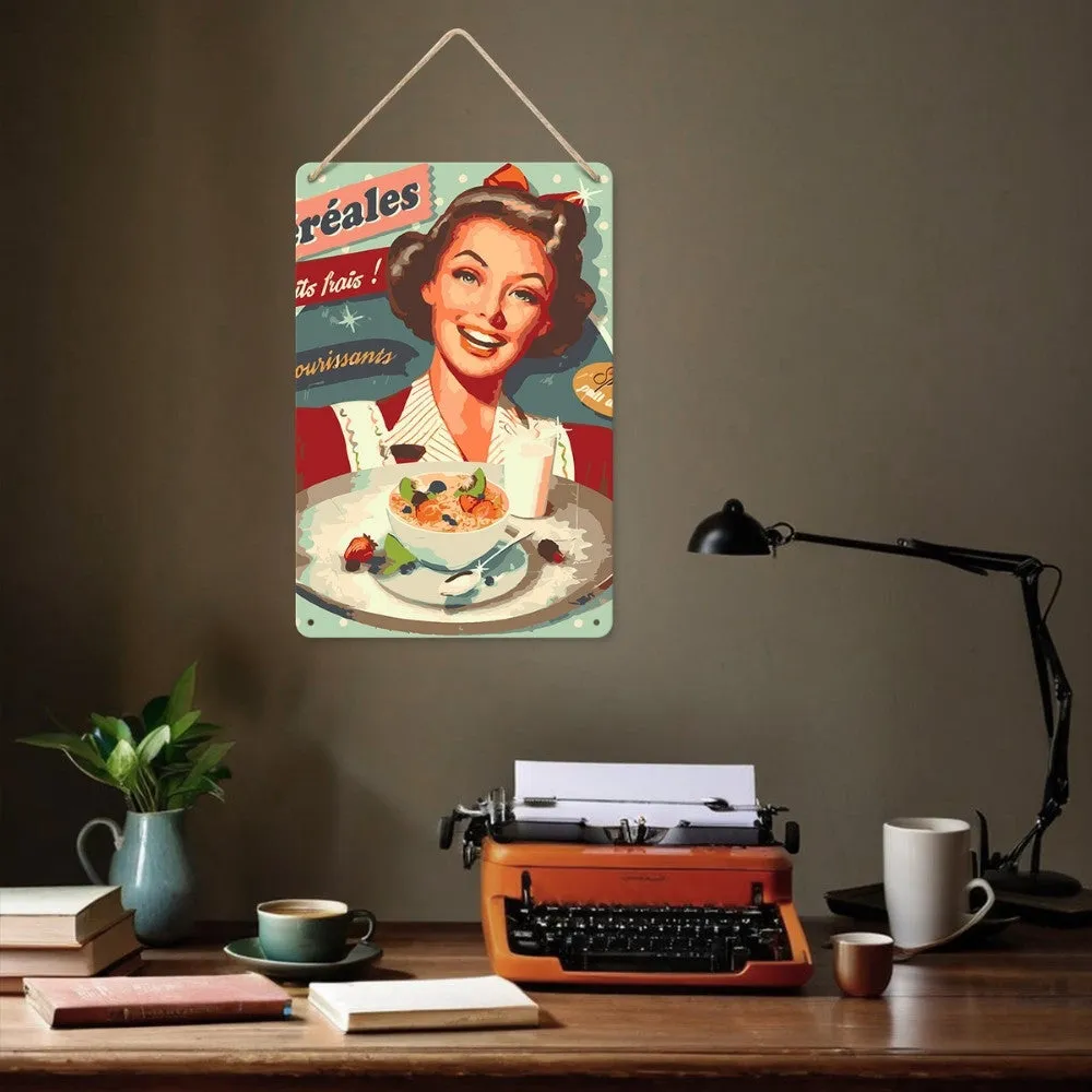 Figured'Art Vintage Ontbijtgranen Advertentie schilderen op nummer 30x20 cm metaal