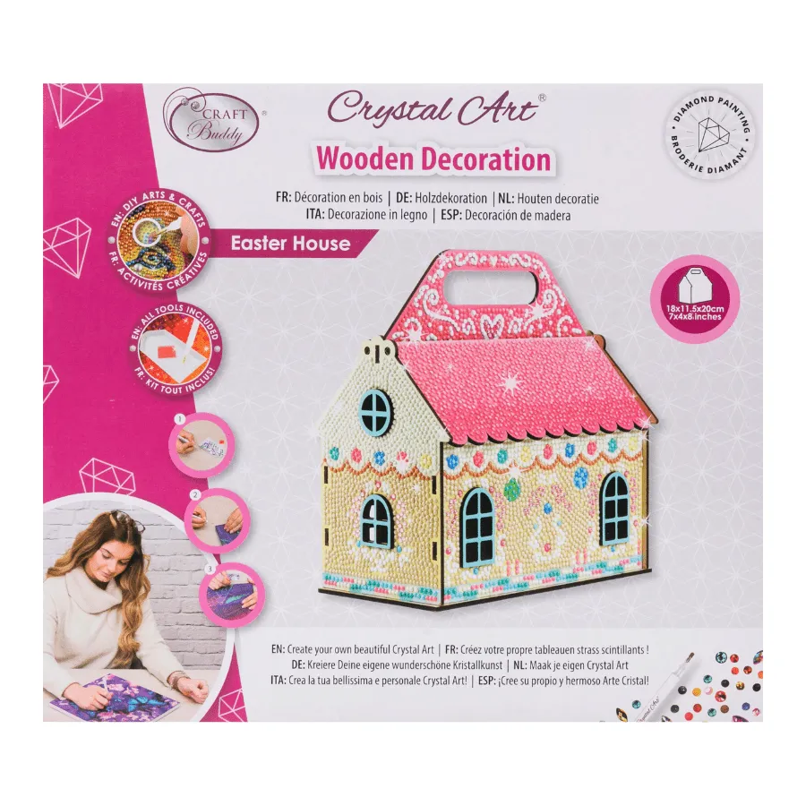 Craft Buddy Crystal Art Easter House diamond painting huisje 18cm