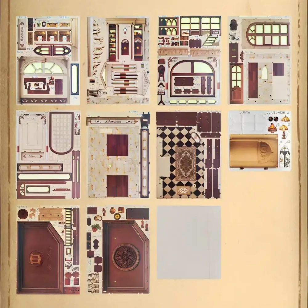 Figured'Art Miniatuurhuisjes Athena's Studeerkamer 3D puzzel met led