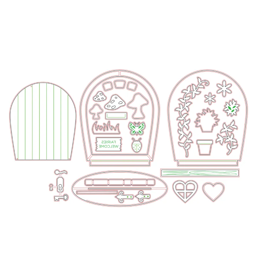 Craft Buddy Fantasy Fairy Door stansset 30-delig metaal
