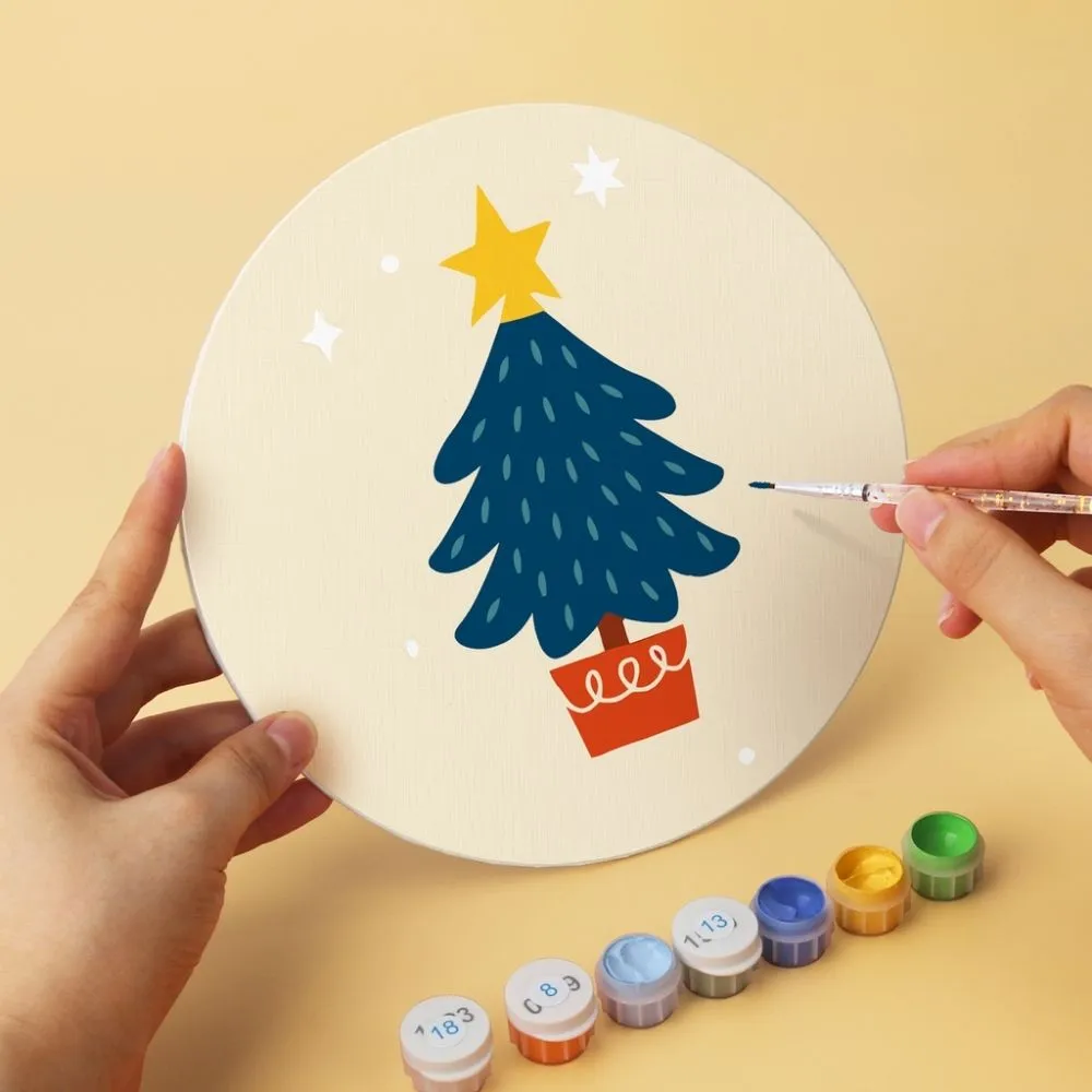 Mini Serie Vintage kerstspeelgoed schilderen op nummer Ø20cm 6 stuks