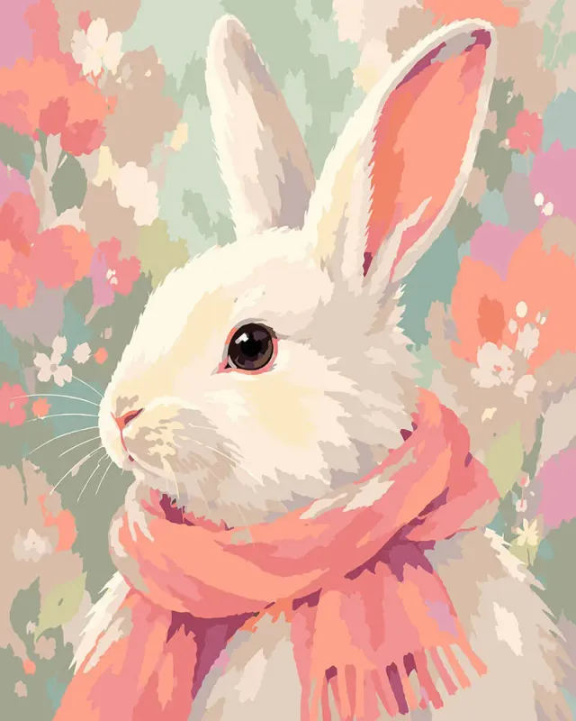 Figured'Art Lentekonijn schilderen op nummer 40x50cm konijn