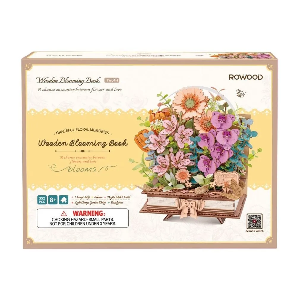 Figured'Art Houten bloeiend boek 3D puzzel 552 stukjes