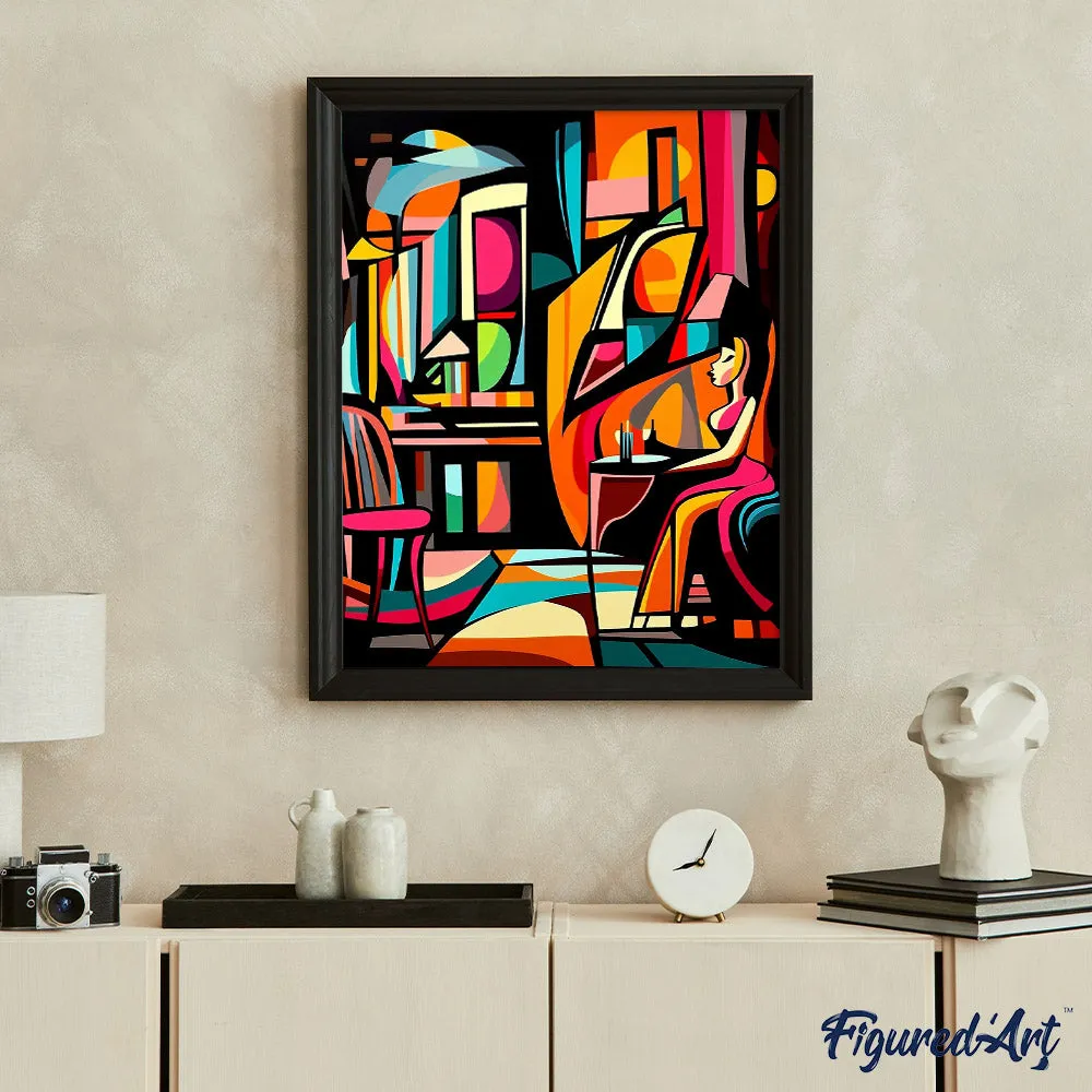 Figured'Art Gedurfd Abstract Café schilderen op nummer 40x50 cm eenvoudig
