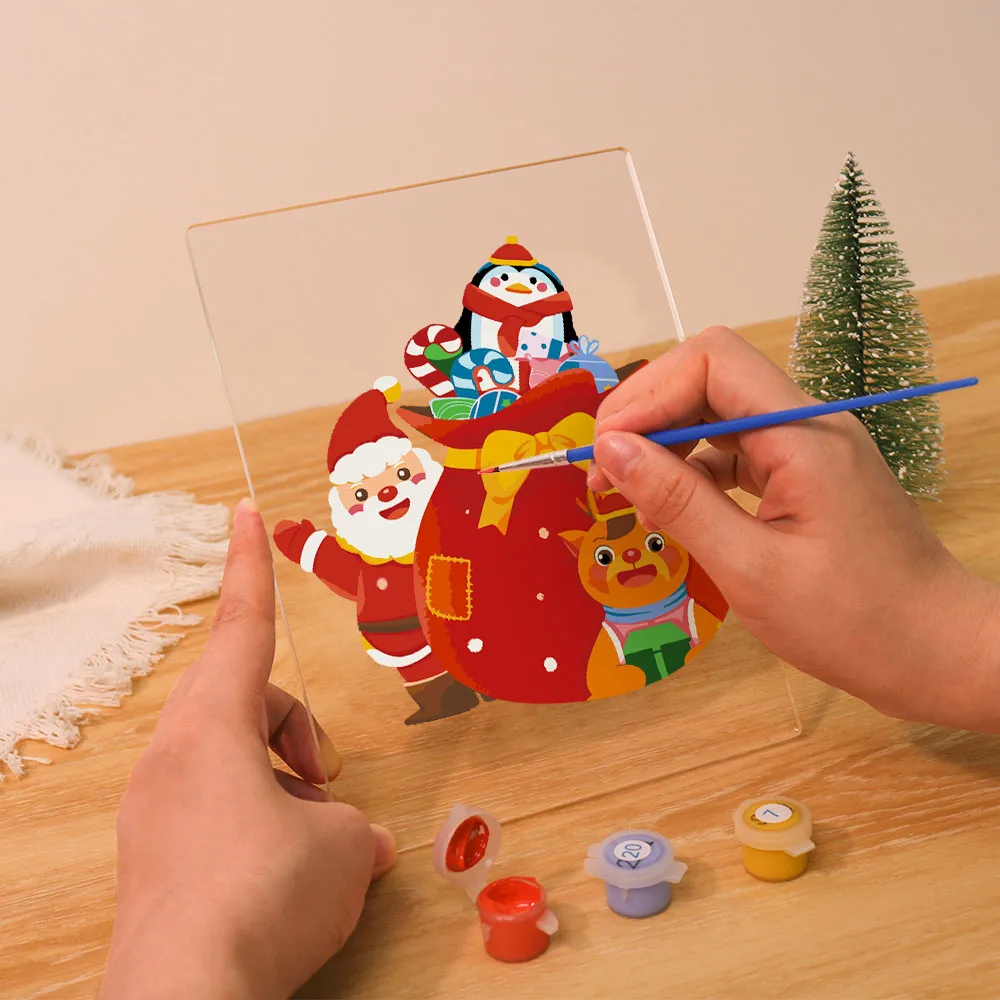 Figured'Art Kerstman 05 schilderen op nummer 15x20cm LED