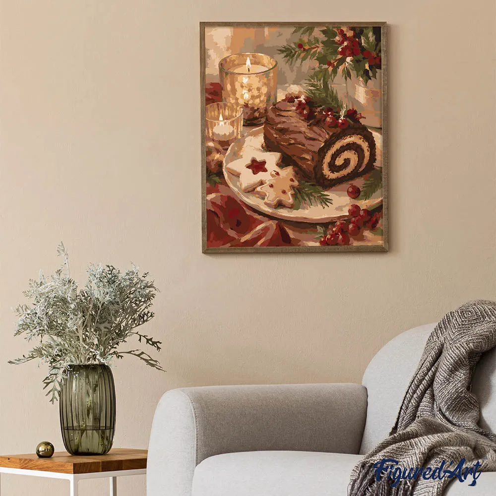 Figured'Art Kerststronk schilderen op nummer 40x50cm kerst