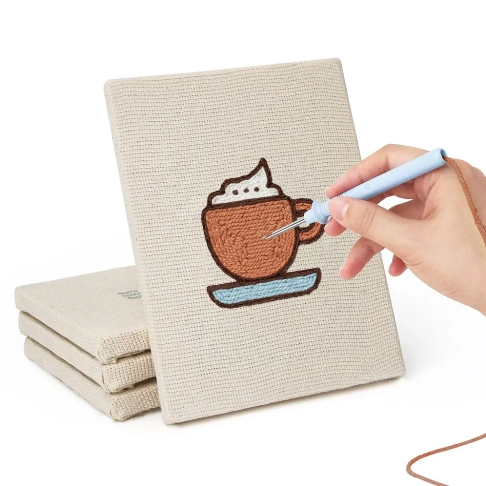 Figured'Art Relax en Zoet Punch Needle Set 4 Stuks Frame