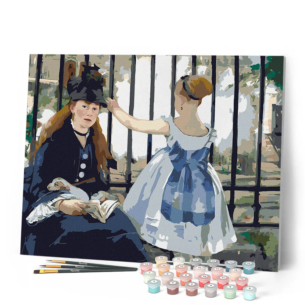 Figured'Art Het station Saint-Lazare Manet schilderen op nummer 40x50cm