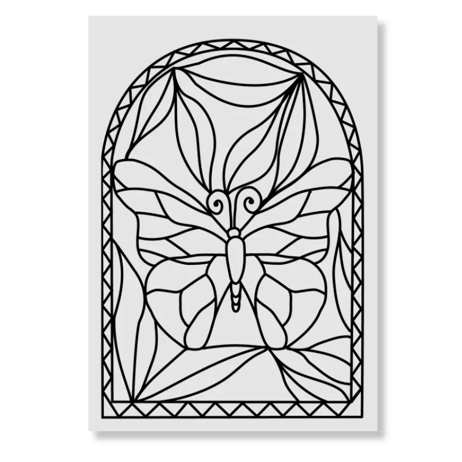 Craft Buddy Stained Glass Butterfly Of Light stempel A6 vlinder