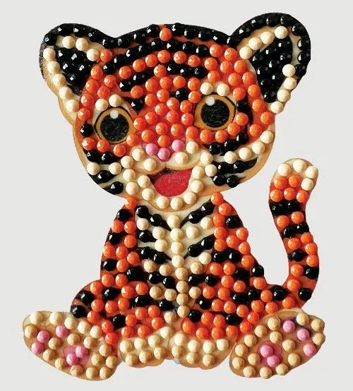 Craft Buddy Crystal Art Tiger Friend motief 8-10 cm